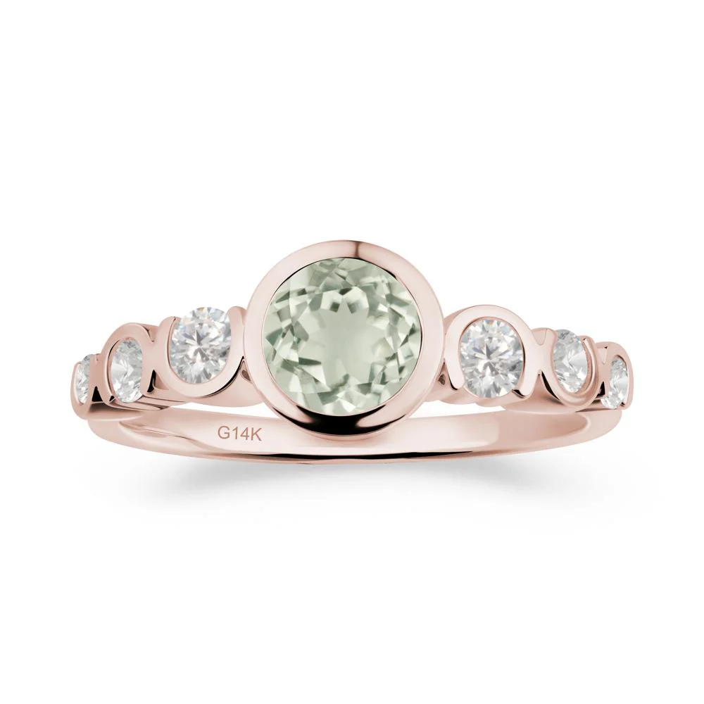 Green Amethyst Multi Stone Engagement Ring