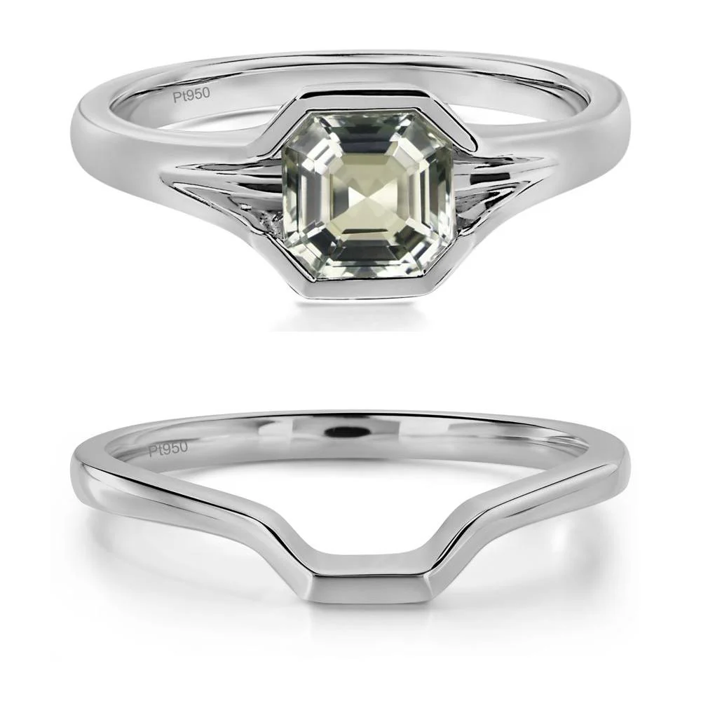 Green Amethyst Bezel Set Engagement Ring - Image 25