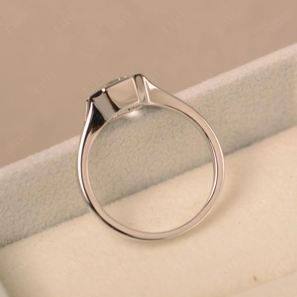 Green Amethyst Bezel Set Engagement Ring - Image 31