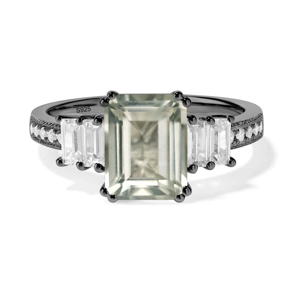 Green Amethyst Double Prong Engagement Ring - Image 2