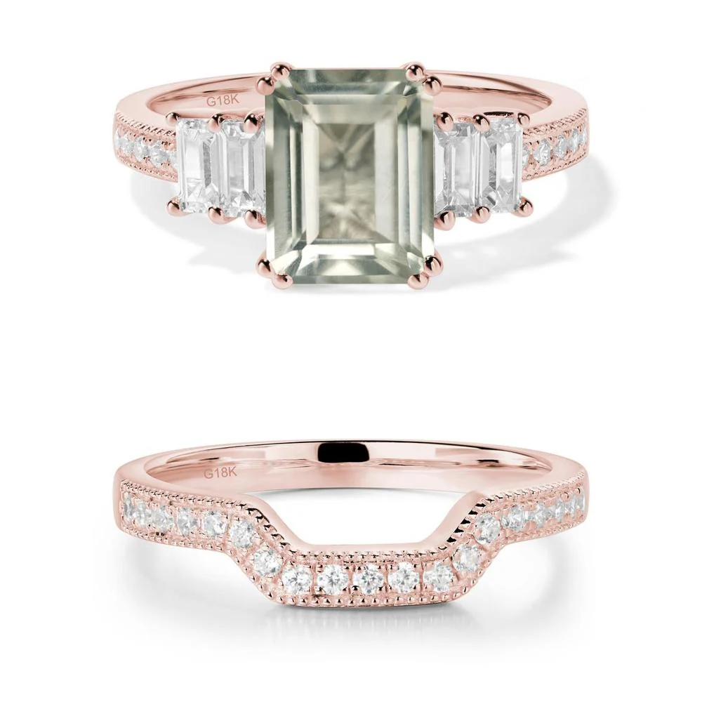 Green Amethyst Double Prong Engagement Ring - Image 23