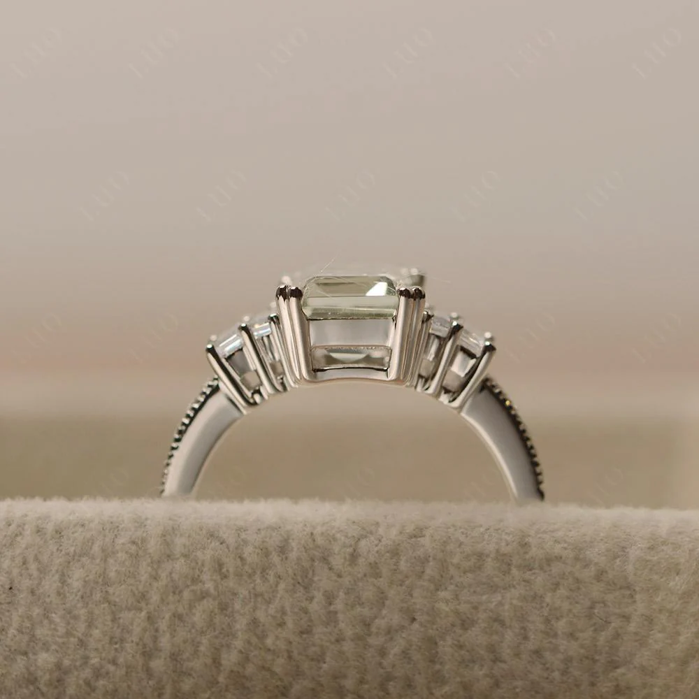 Green Amethyst Double Prong Engagement Ring - Image 32