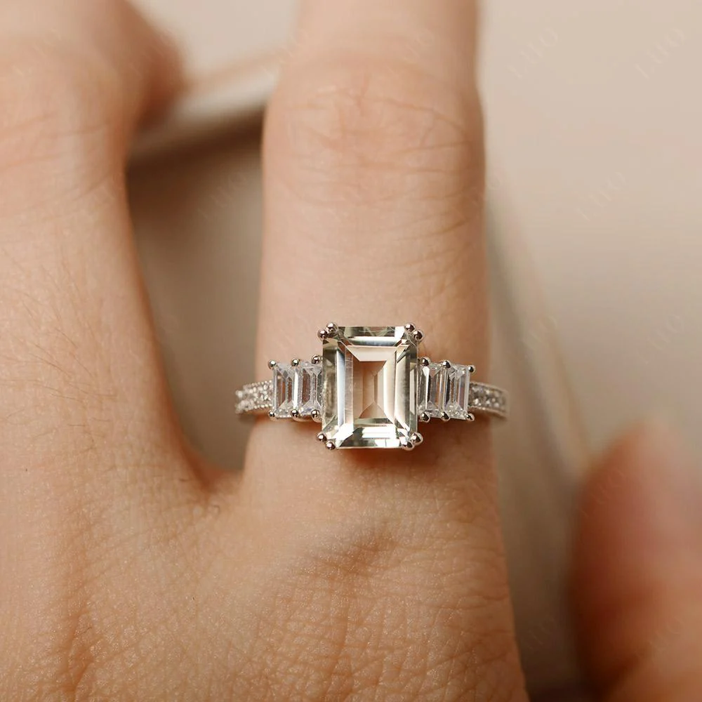 Green Amethyst Double Prong Engagement Ring - Image 33