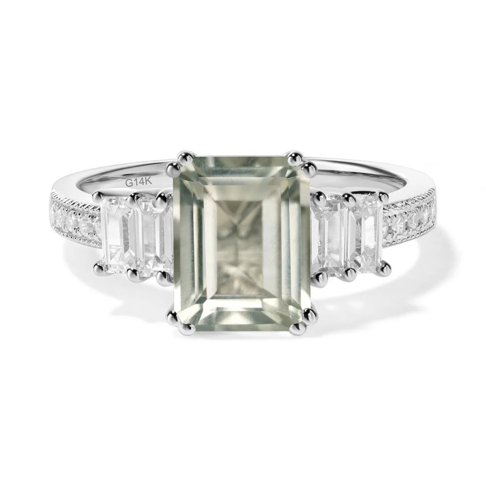 Green Amethyst Double Prong Engagement Ring - Image 8