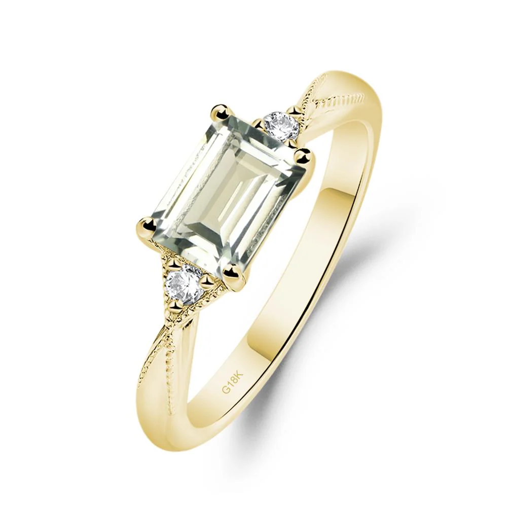 Green Amethyst Milgrain Ring - Image 8