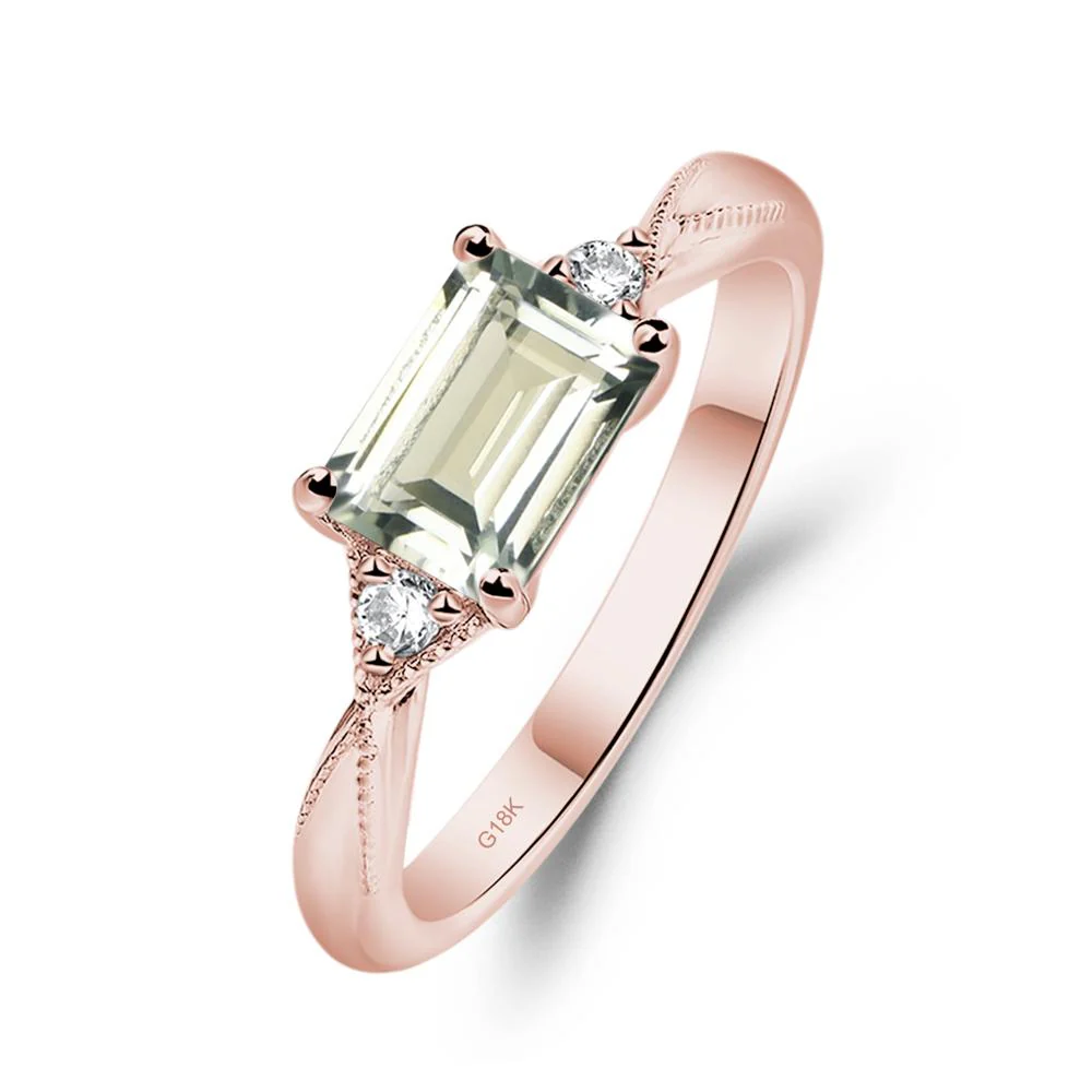 Green Amethyst Milgrain Ring - Image 9