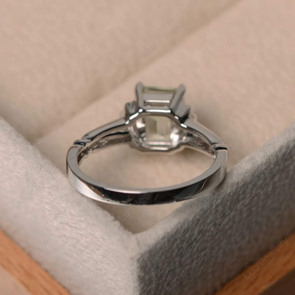 Vintage Style Green Amethyst Solitaire Ring - Image 4