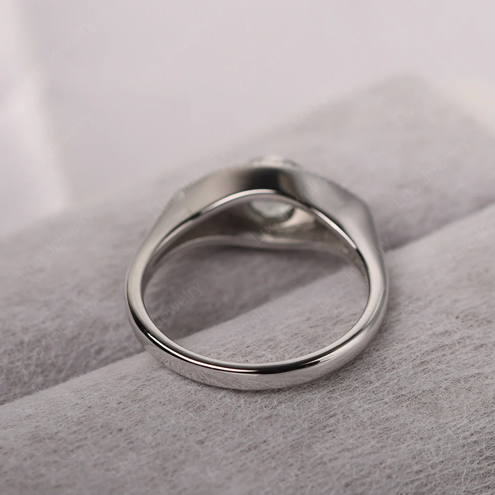 Green Amethyst Milgrain Evil Eye Ring - Image 3