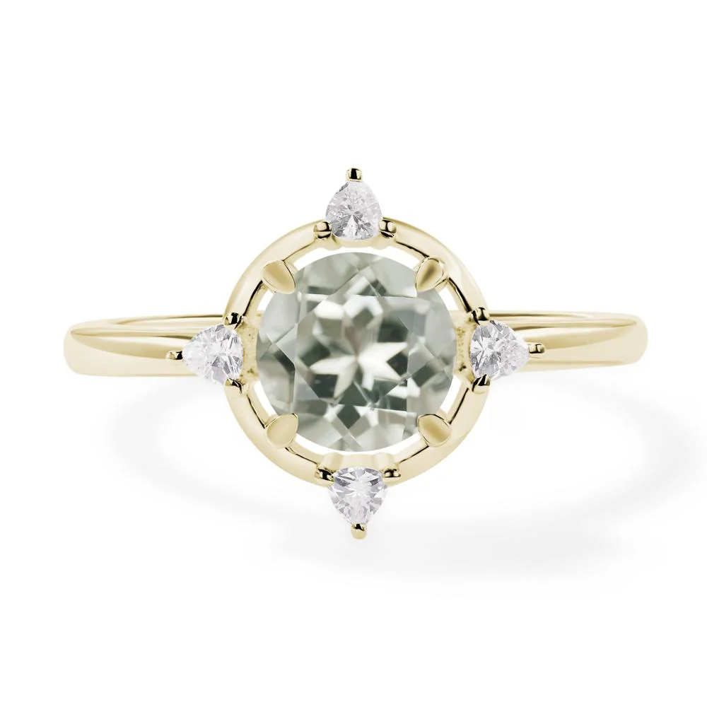Green Amethyst Compass Setting Ring
