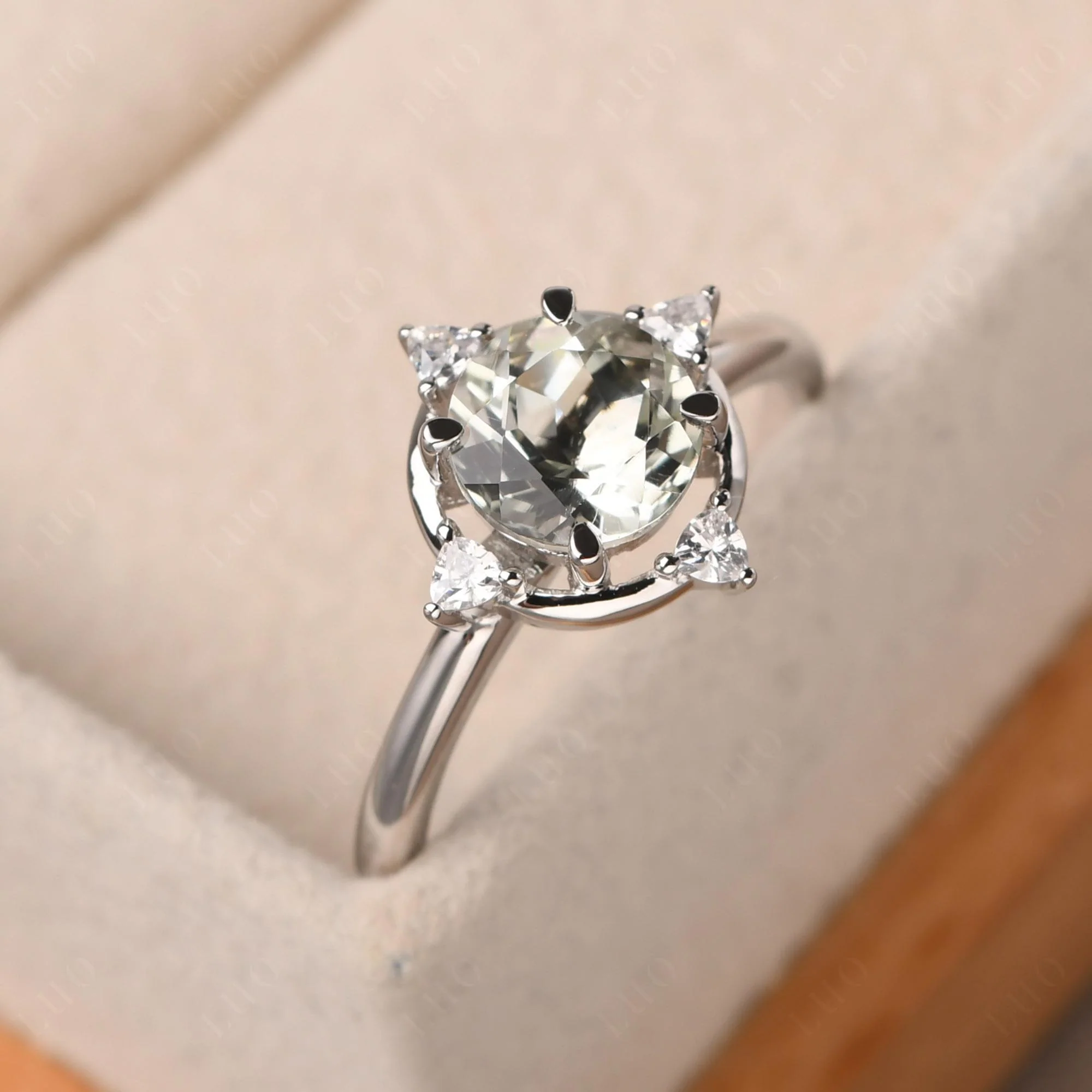 Green Amethyst Compass Setting Ring - Image 11