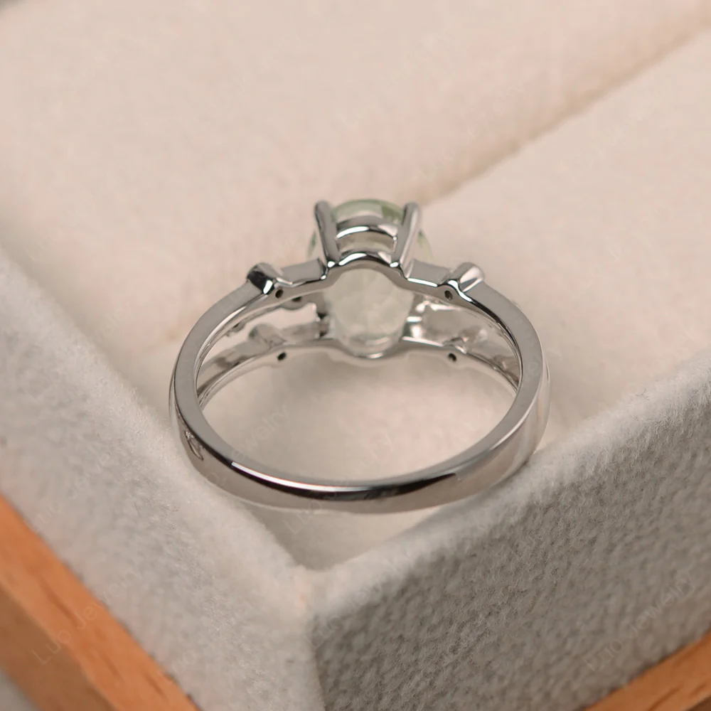 Oval Shaped Green Amethyst Art Deco Ring - Image 3