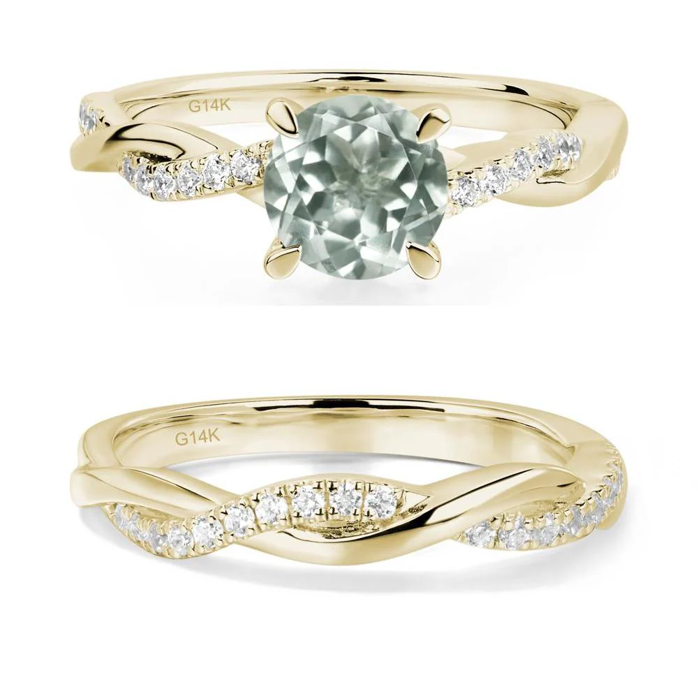 Green Amethyst Twisted Engagement Ring - Image 15