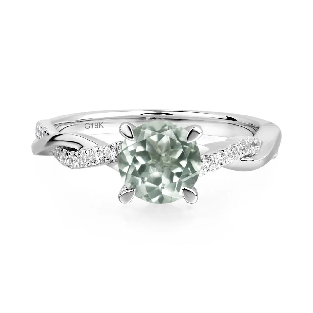 Green Amethyst Twisted Engagement Ring - Image 6