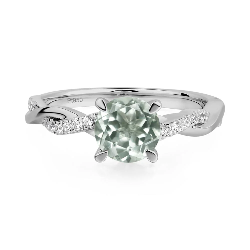 Green Amethyst Twisted Engagement Ring - Image 9