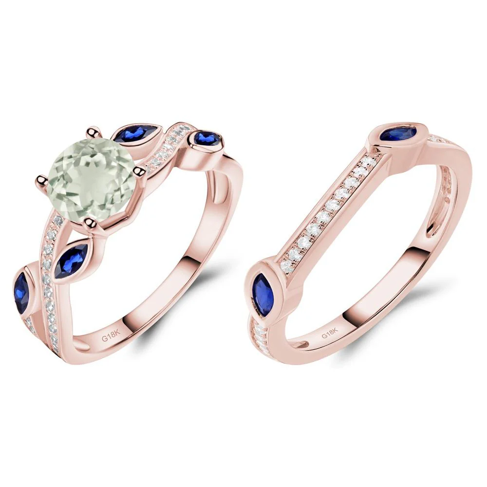 Green Amethyst Leaf Engagement Ring - Image 17