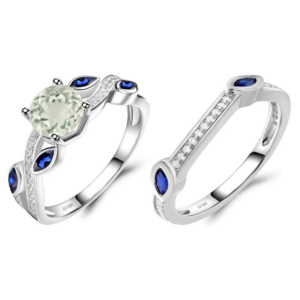 Green Amethyst Leaf Engagement Ring - Image 19