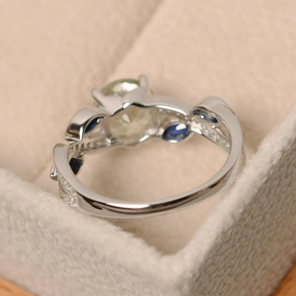 Green Amethyst Leaf Engagement Ring - Image 32