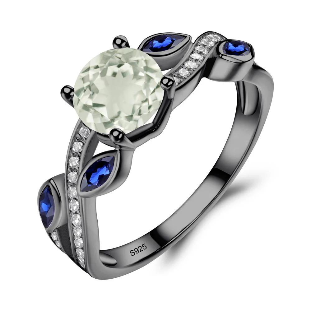 Green Amethyst Leaf Engagement Ring - Image 7
