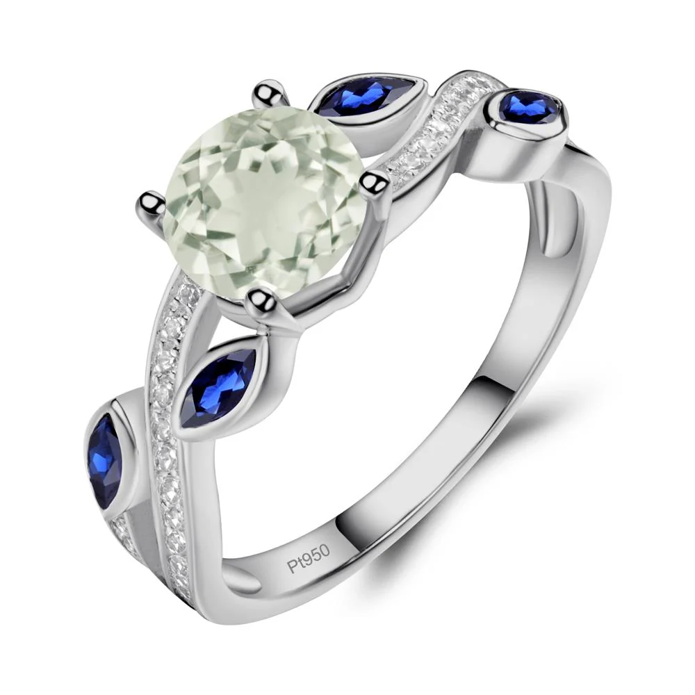 Green Amethyst Leaf Engagement Ring - Image 8