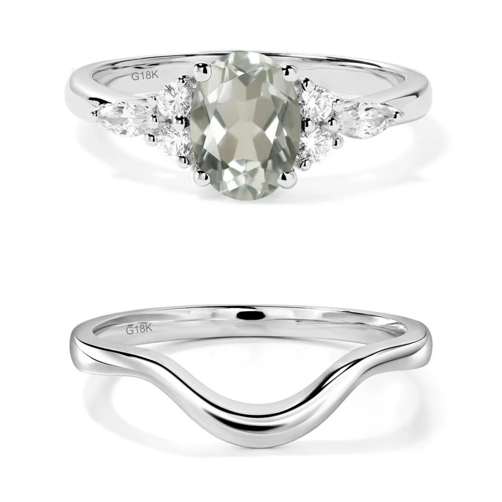 Simple Oval Green Amethyst Engagement Ring - Image 19