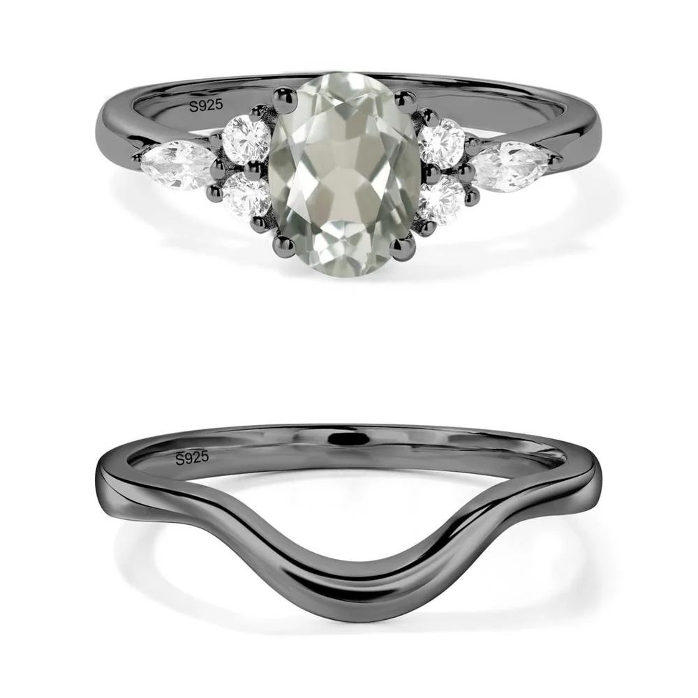 Simple Oval Green Amethyst Engagement Ring - Image 23