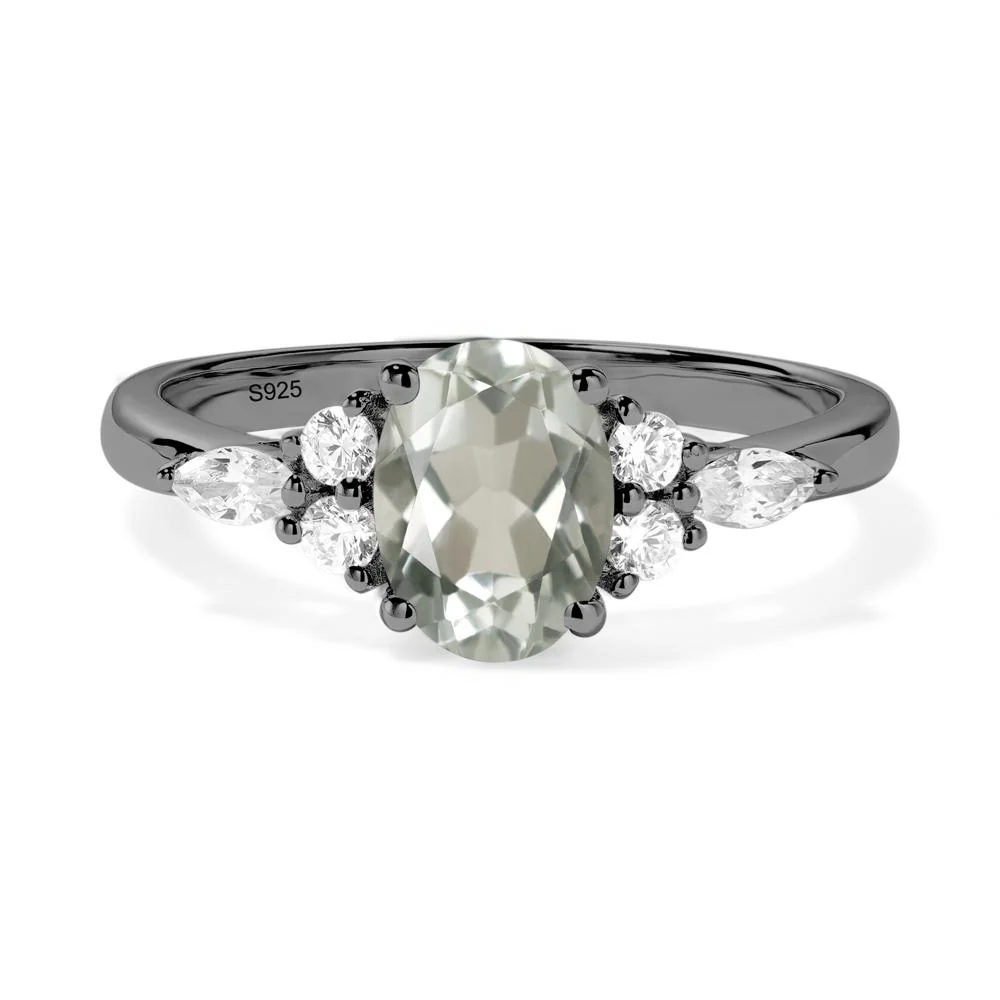 Simple Oval Green Amethyst Engagement Ring - Image 7