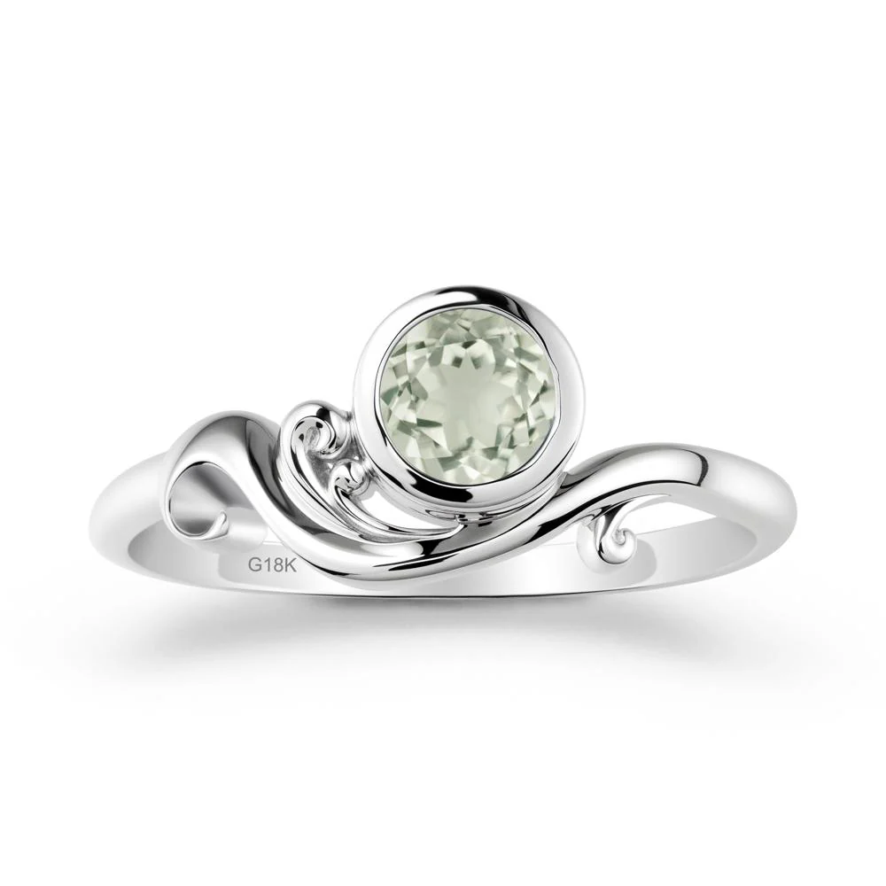 Green Amethyst Ring with Bezel Setting - Image 6