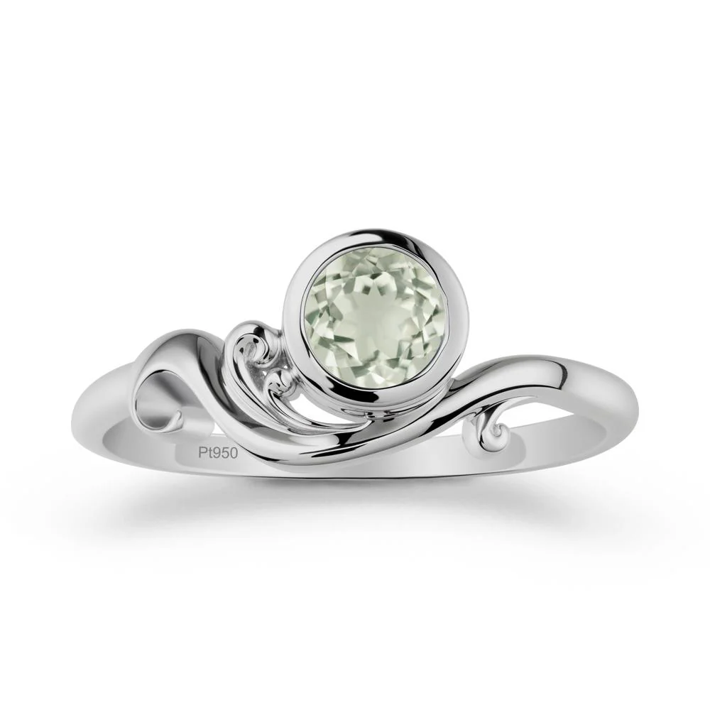 Green Amethyst Ring with Bezel Setting - Image 9