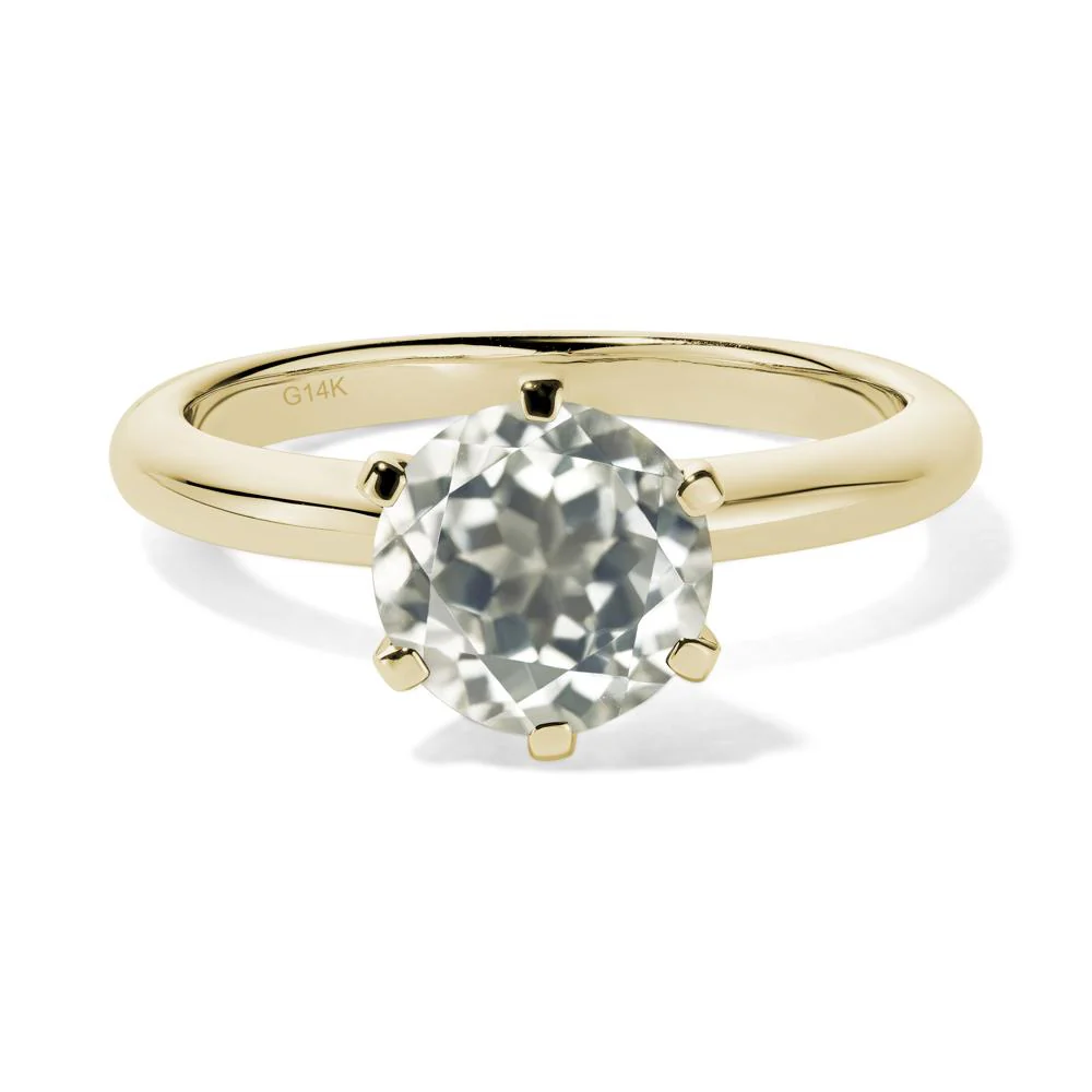 Green Amethyst Classic Solitaire Ring - Image 4