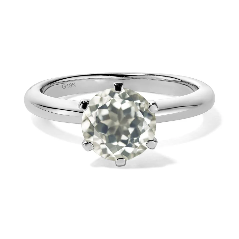 Green Amethyst Classic Solitaire Ring - Image 7