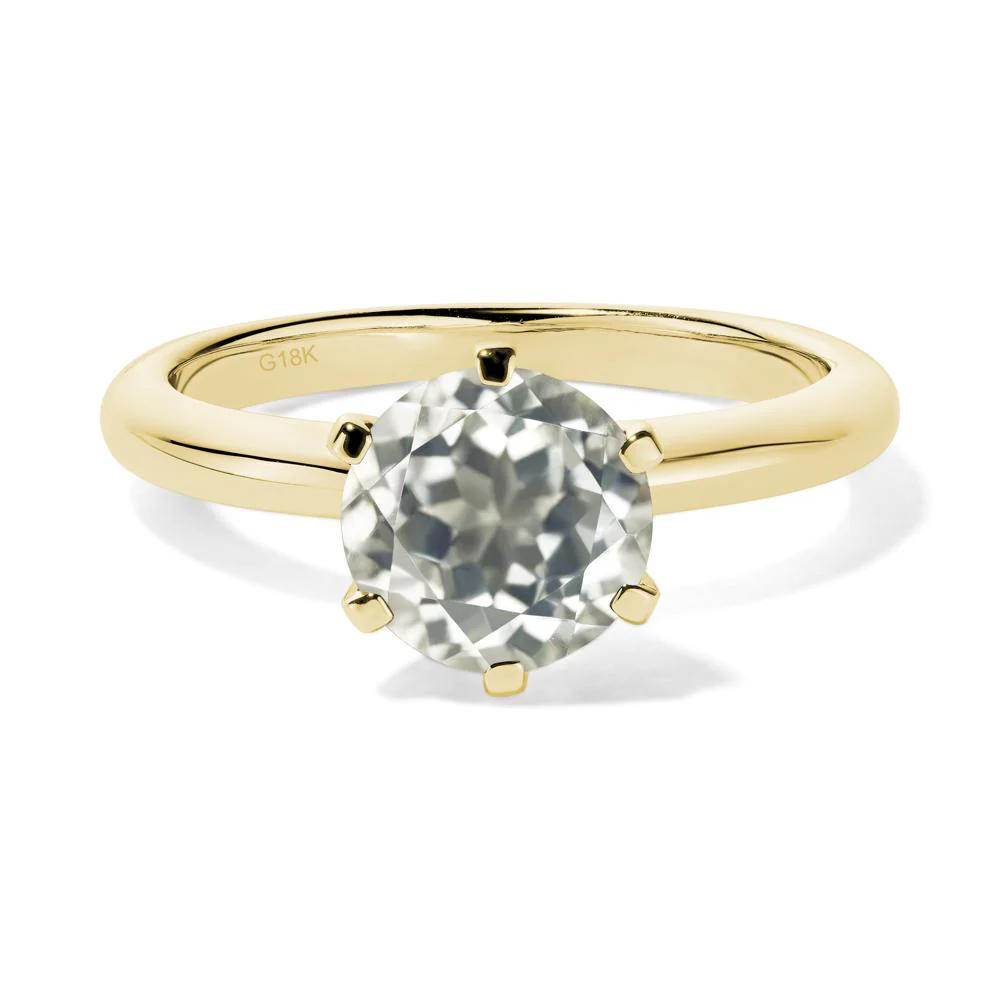 Green Amethyst Classic Solitaire Ring - Image 8