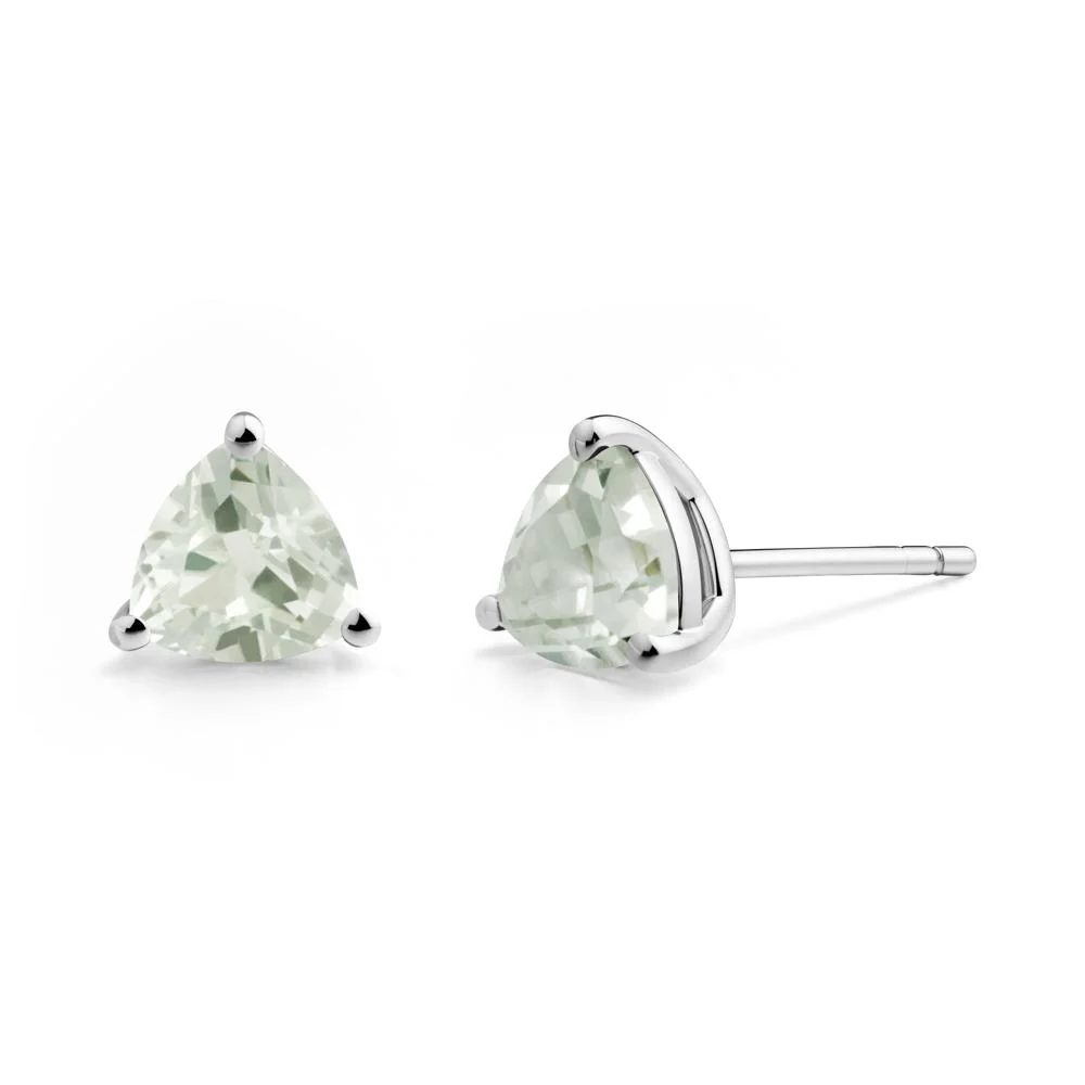 Green Amethyst Stud Earrings - Image 3