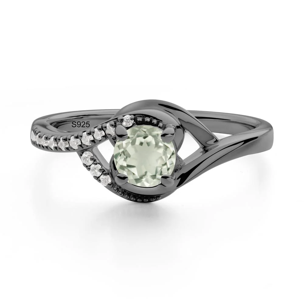 Green Amethyst Swirl Bypass Ring - Image 3