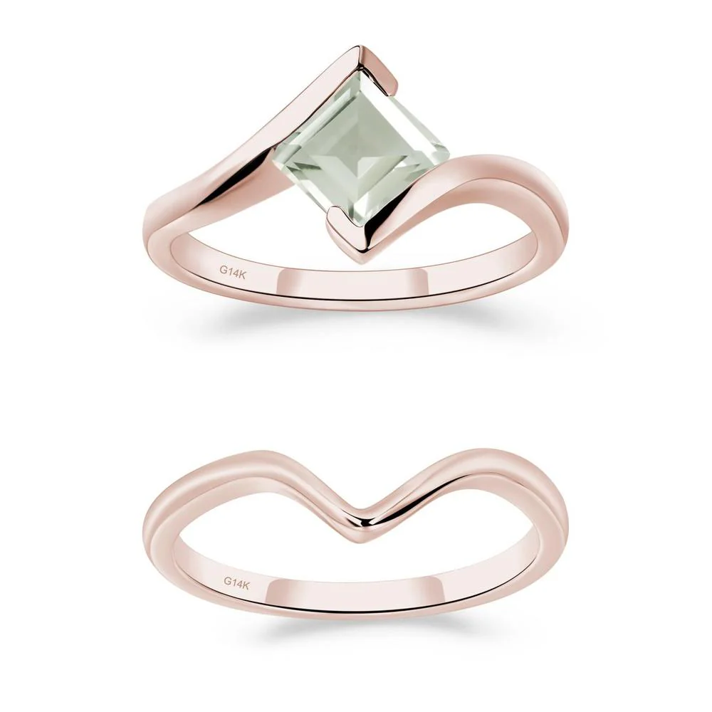 Green Amethyst Tension Engagement Ring - Image 11