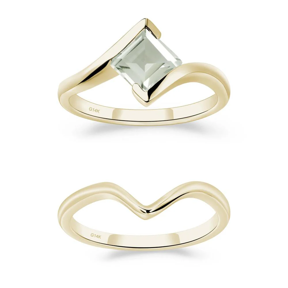 Green Amethyst Tension Engagement Ring - Image 15