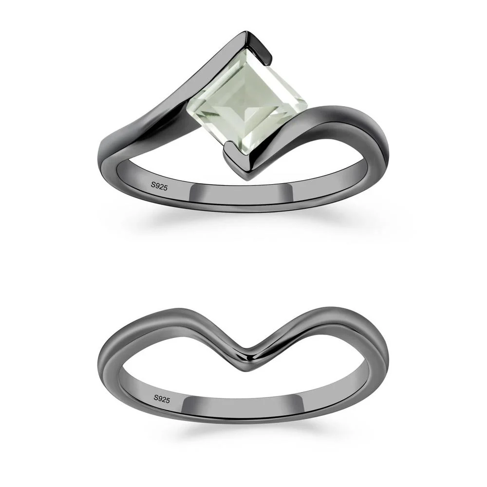Green Amethyst Tension Engagement Ring - Image 23