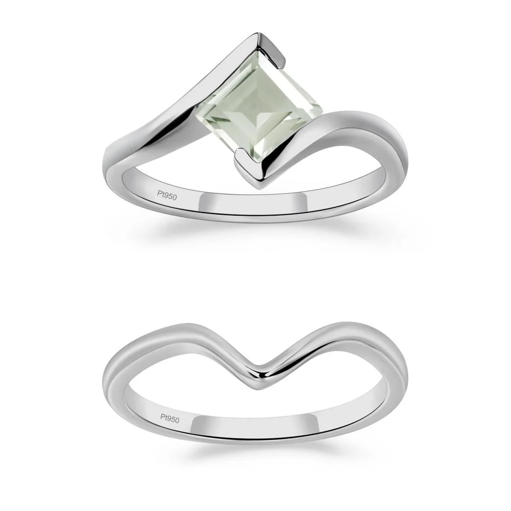 Green Amethyst Tension Engagement Ring - Image 25