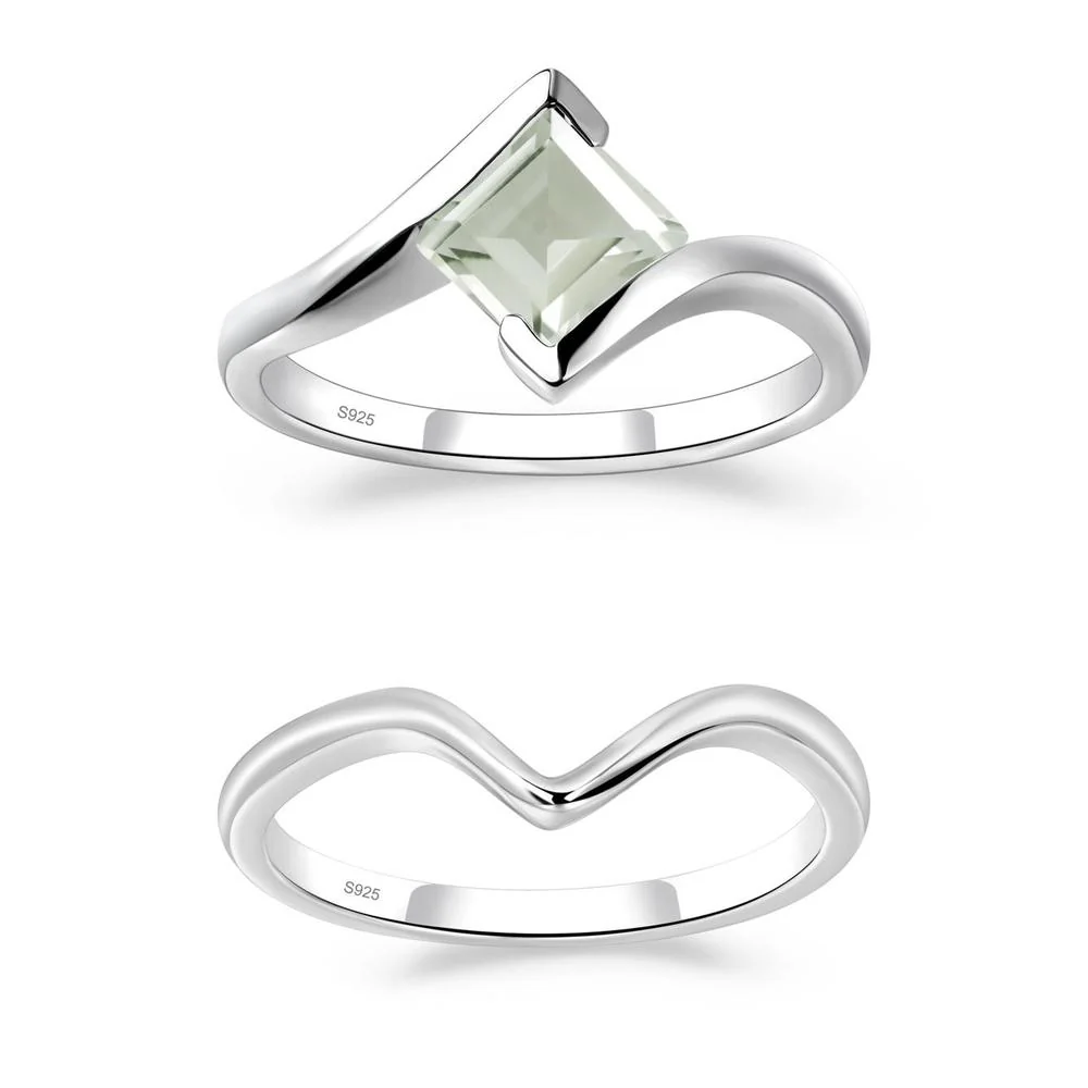 Green Amethyst Tension Engagement Ring - Image 27