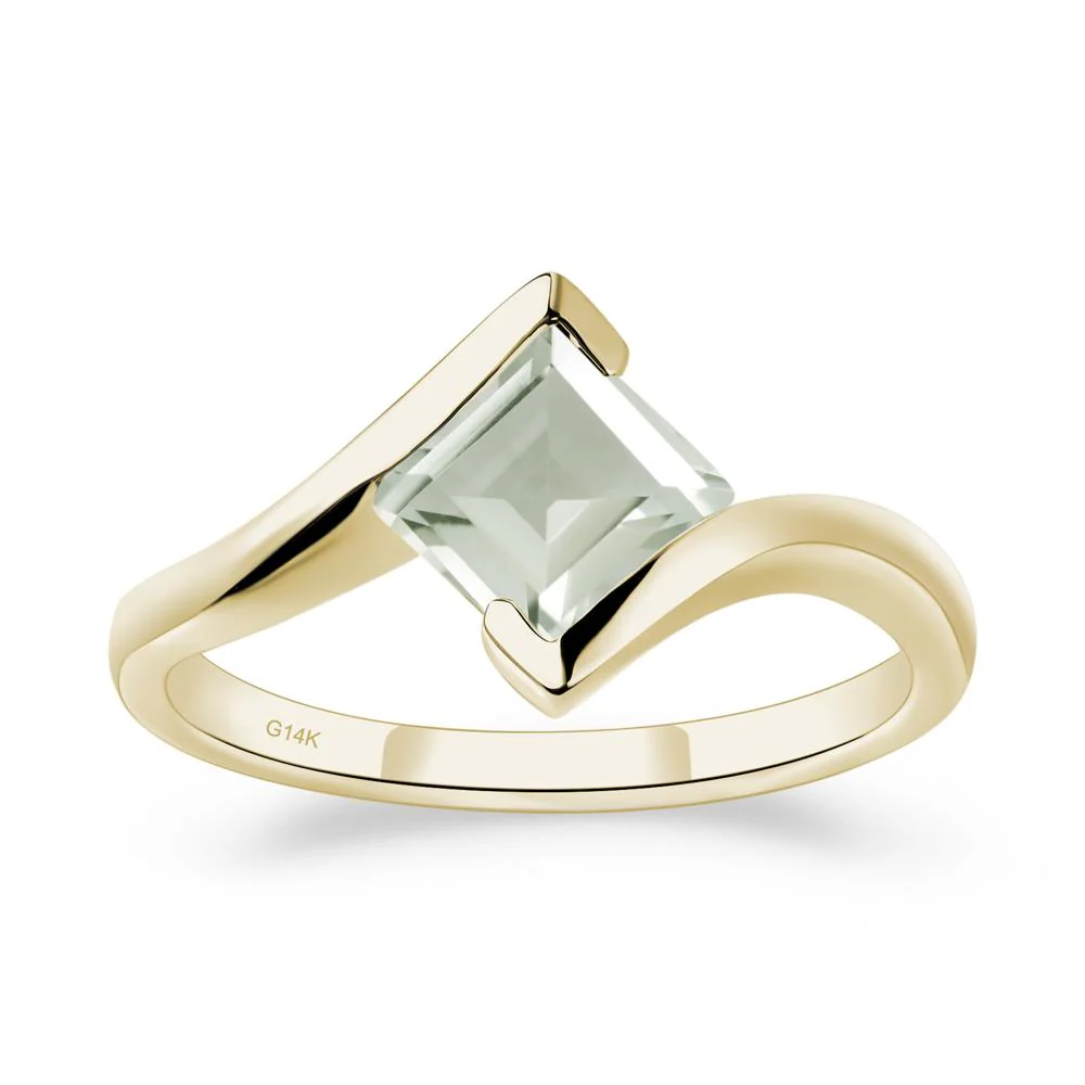 Green Amethyst Tension Engagement Ring - Image 3