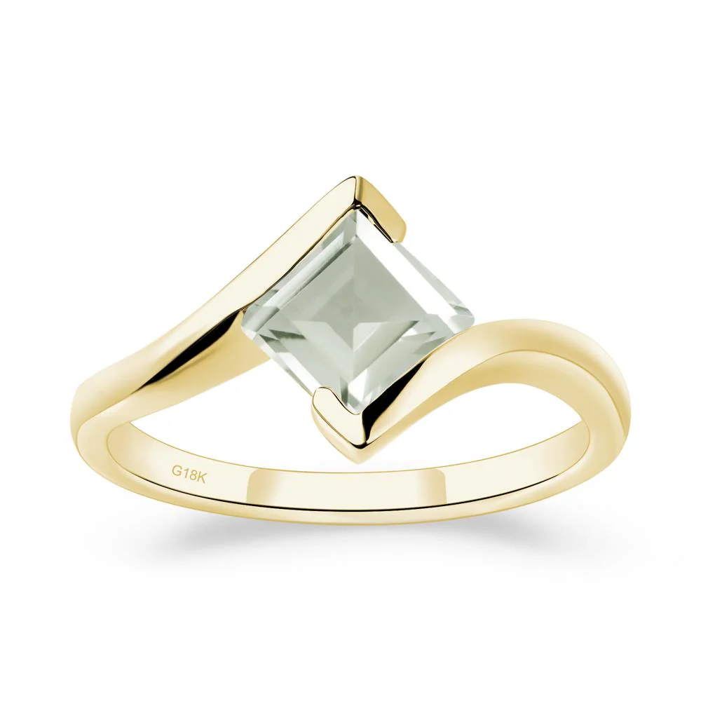 Green Amethyst Tension Engagement Ring - Image 6