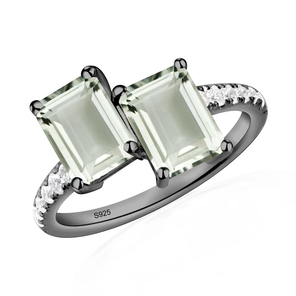 Green Amethyst Toi Et Moi Ring - Image 2