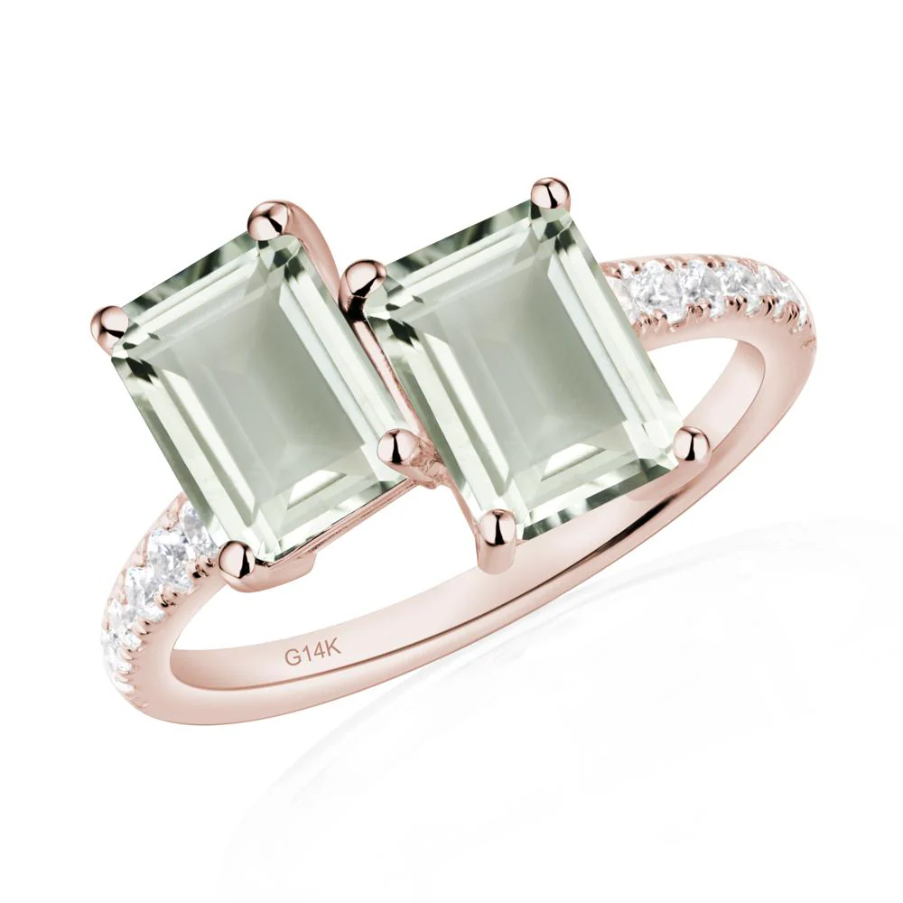Green Amethyst Toi Et Moi Ring - Image 5
