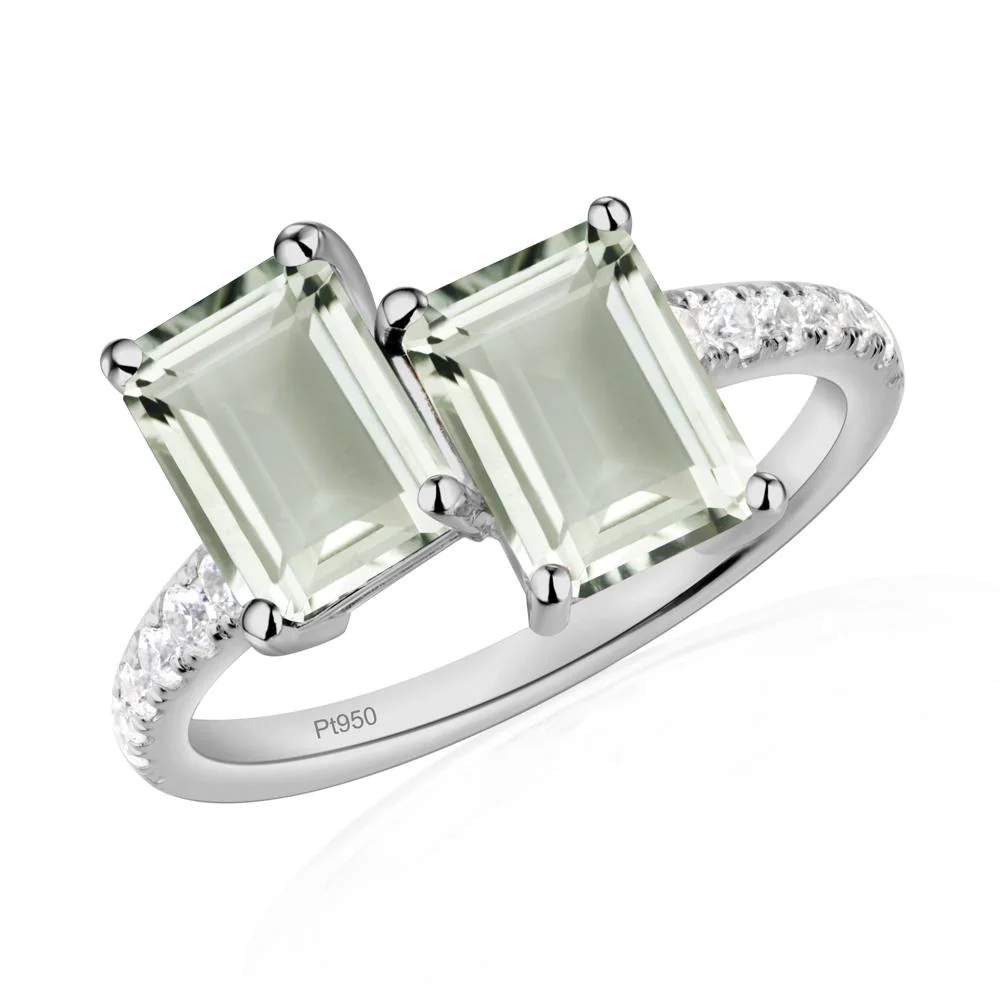 Green Amethyst Toi Et Moi Ring - Image 6