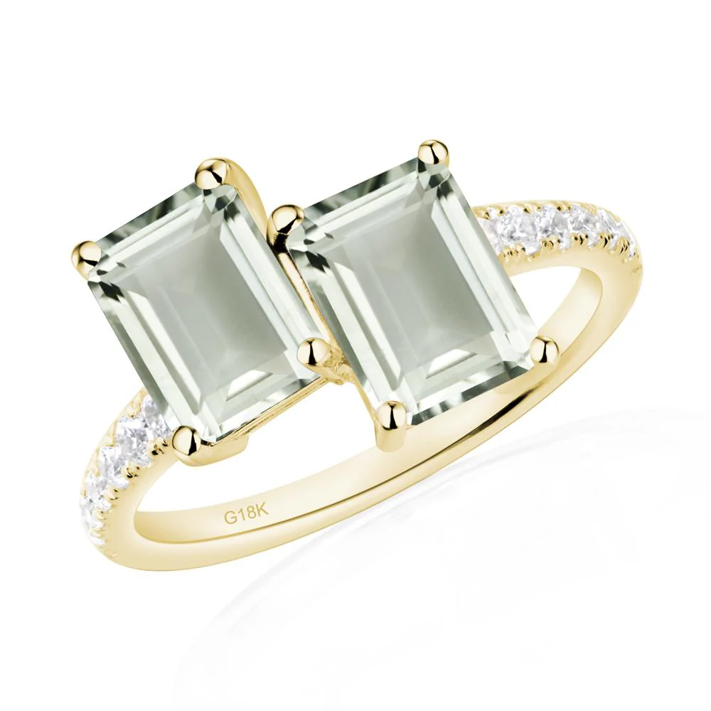 Green Amethyst Toi Et Moi Ring - Image 8