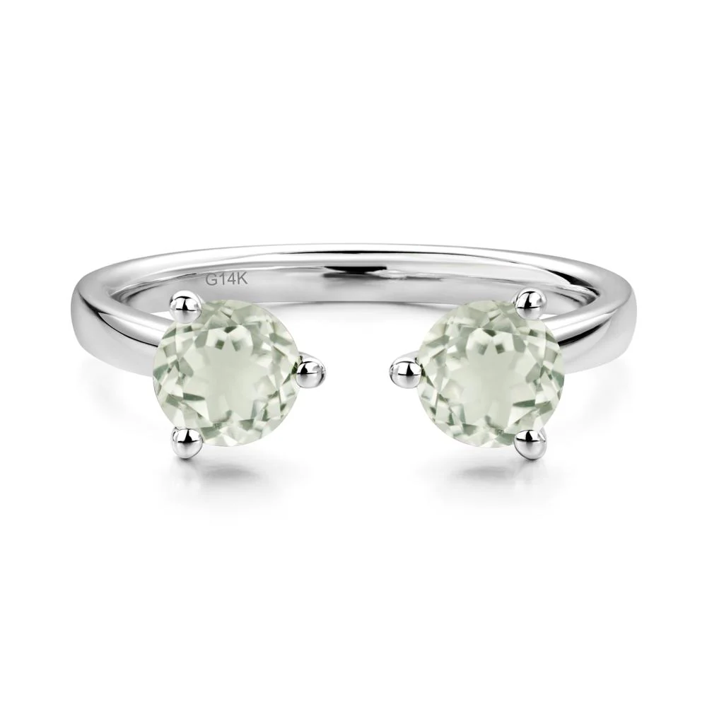 Green Amethyst Two Stone Open Ring - Image 3