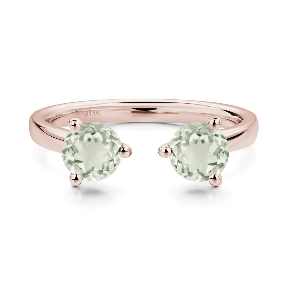 Green Amethyst Two Stone Open Ring - Image 5
