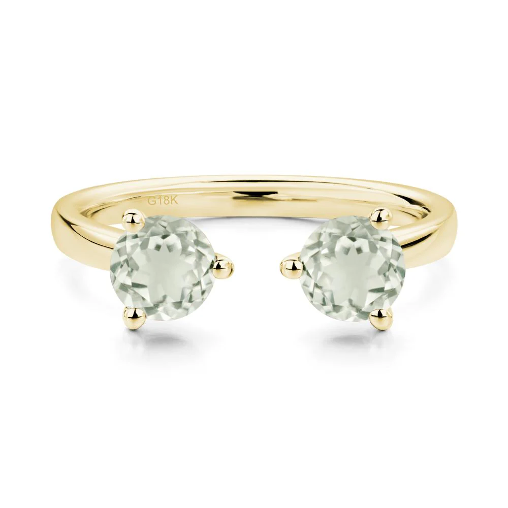 Green Amethyst Two Stone Open Ring - Image 8