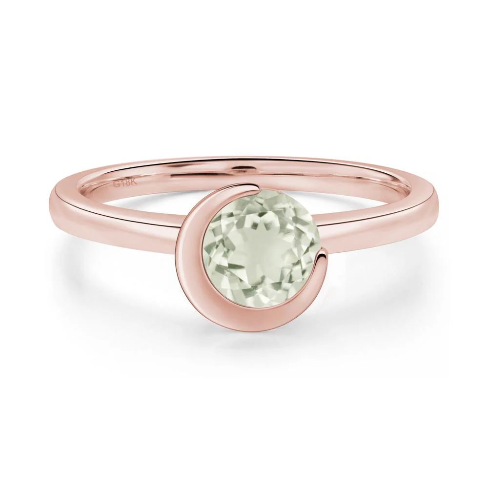 Green Amethyst Unique Bezel Set Engagement Ring - Image 9