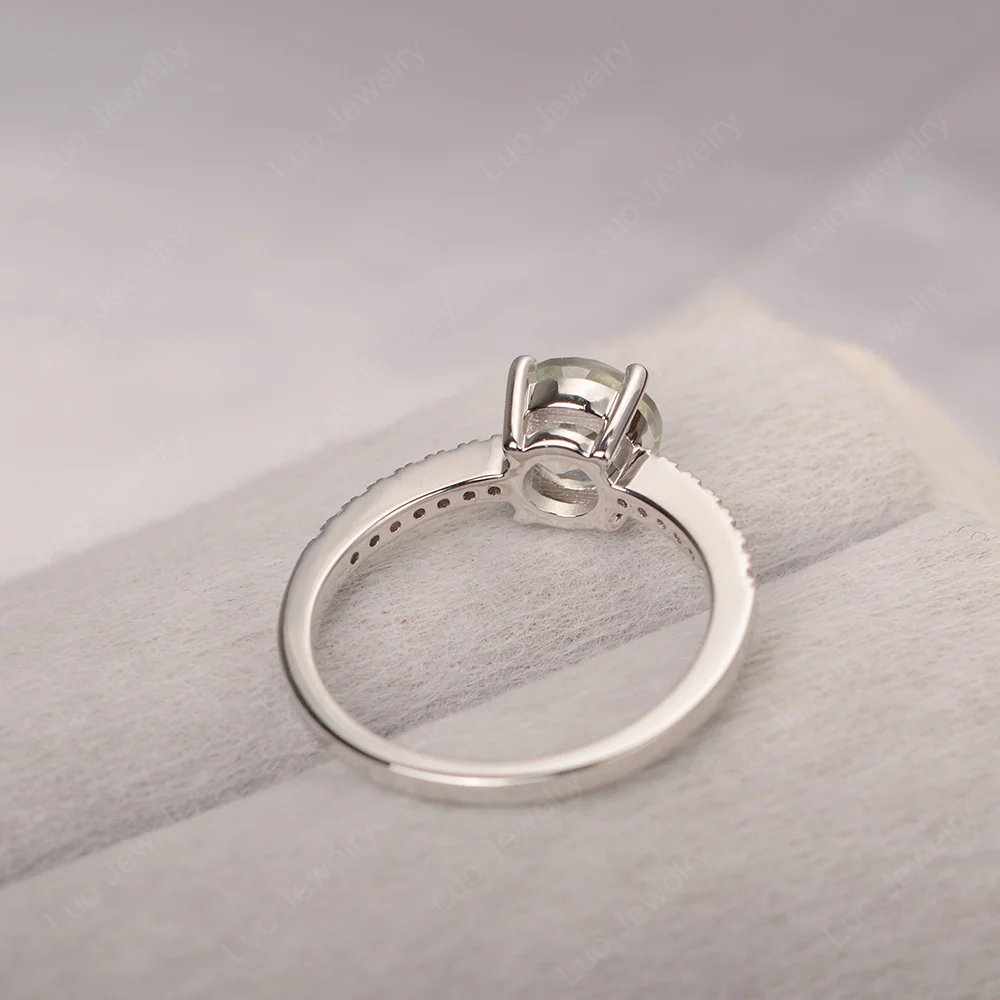 Simple Round Green Amethyst Ring - Image 4