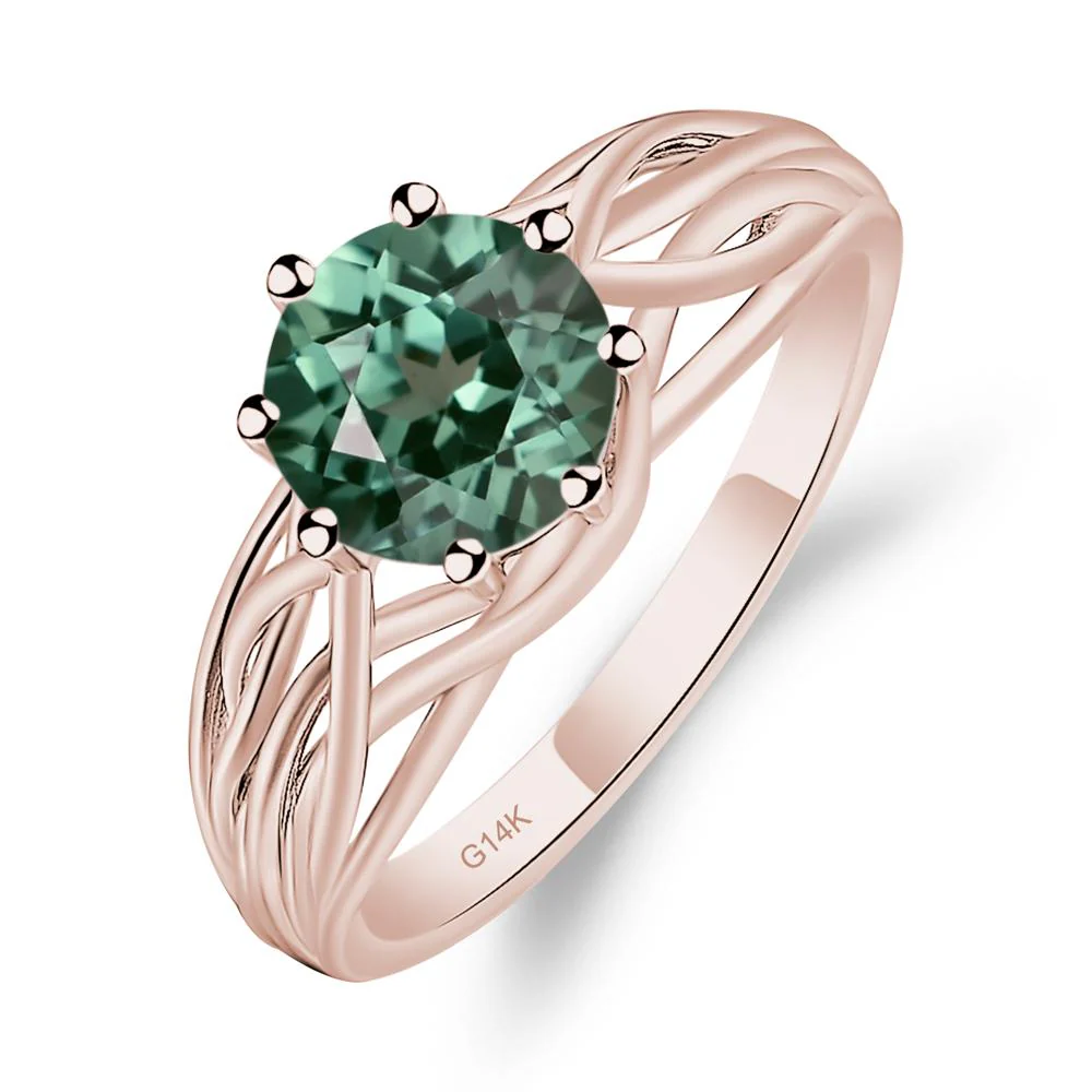 Green Sapphire Intertwined Ring - Image 5